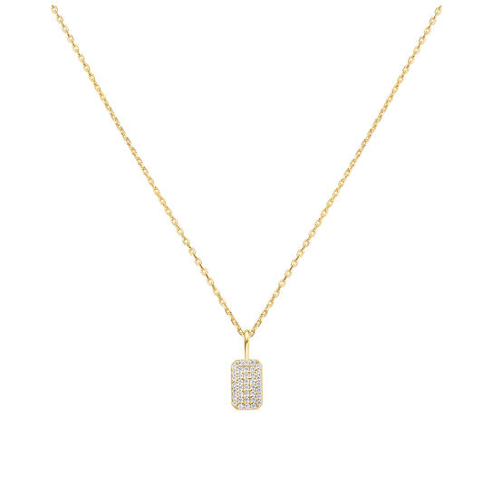  Sunny Sparkler - Necklaces with pendant - Silver / 14kt GP - Zirconia - 46-50 cm
